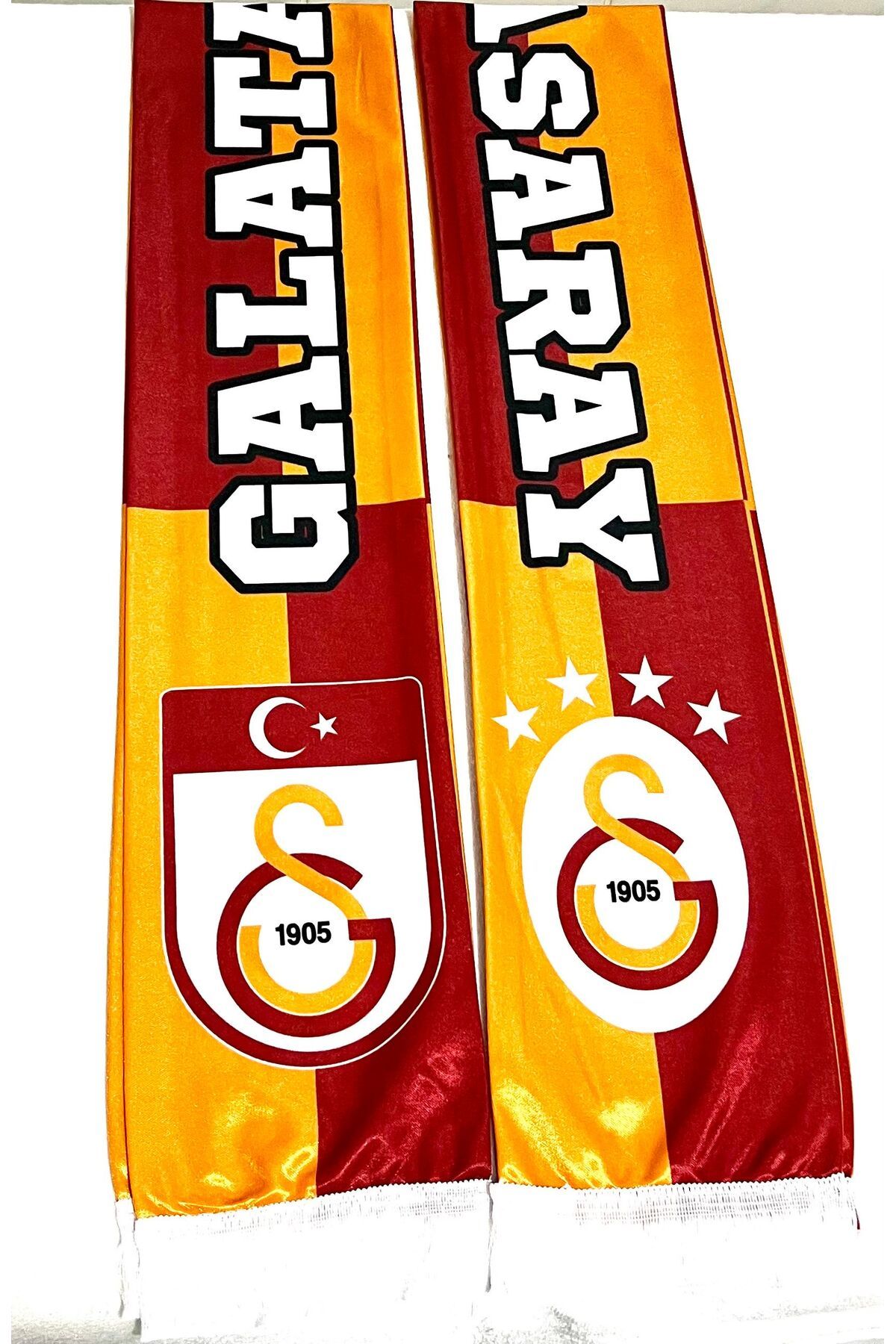 120 Cm - Çift Taraflı / Çift Kat Kumaşlı Cimbom Gâlâtâsârây Çift Taraflı Taraftar Atkısı / Şalı