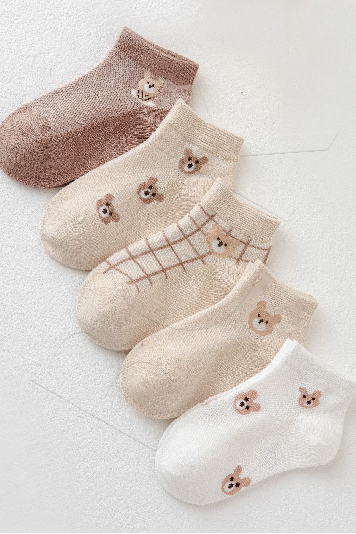 5 Çift Çocuk Bear Desenli Çorap